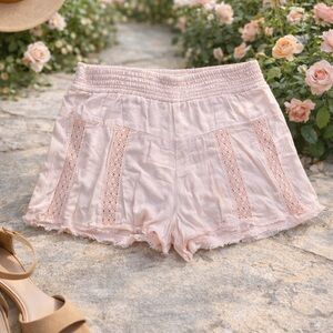Vanilla Star Light Pink Lace Shorts